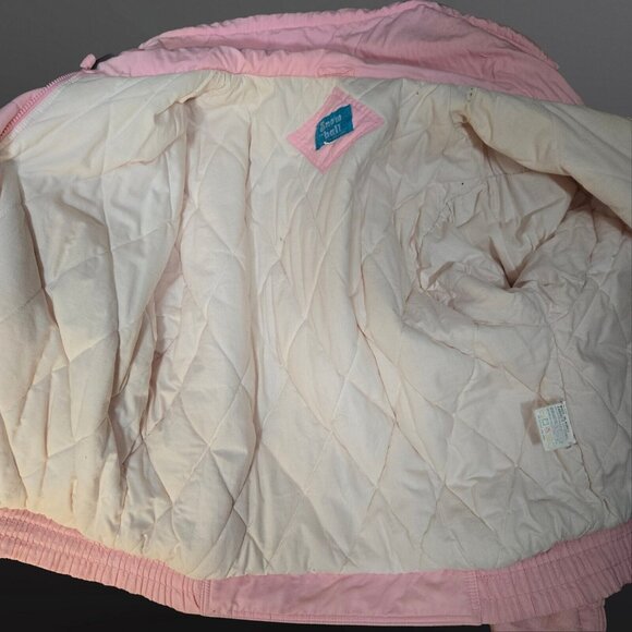 Vintage 80s Pastel Pink Puffer Ski Jacket Coat size M Fairy Harajuku Kawaiii - Picture 8 of 10
